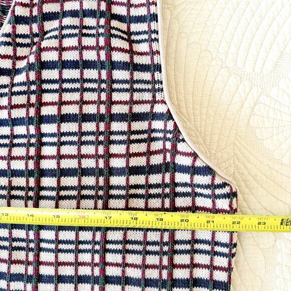 Vintage Men's 100% Cotton Plaid Grandpa Sweater Vest by INC Size L - Picture 10 of 10